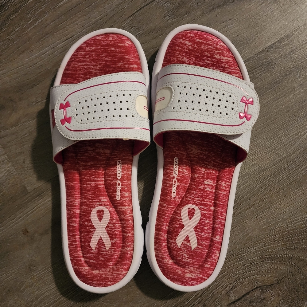 Under Armour Women's Sandals - Red and White